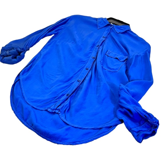 Splendid Long Roll Up Sleeve Button Up Knit Blouse - Picture 3 of 10